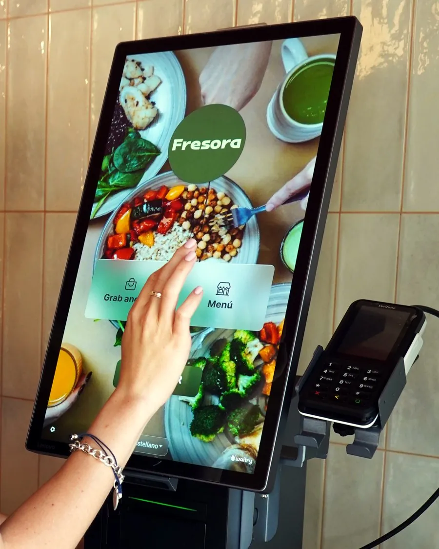 Pantalla del quiosco de pedido de Fresora